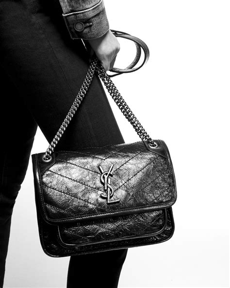 ysl niki medium all black|ysl baby niki.